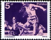 (1983-015) Марка Польша "Бег с препятствиями"    Польские призеры Олимпийских игр 1980 в Москве и Че